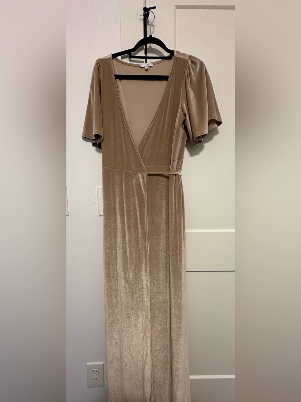 Baltic Born Shimmery Tan Wrap Maxi Dress
